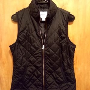 Small Black old navy puffer vest gold zipper